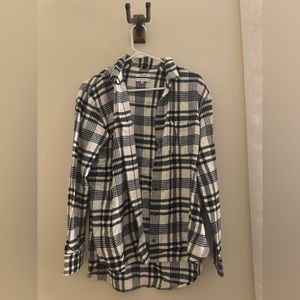Madewell Oversized Women’s Flannel, size: M, color: Black/White